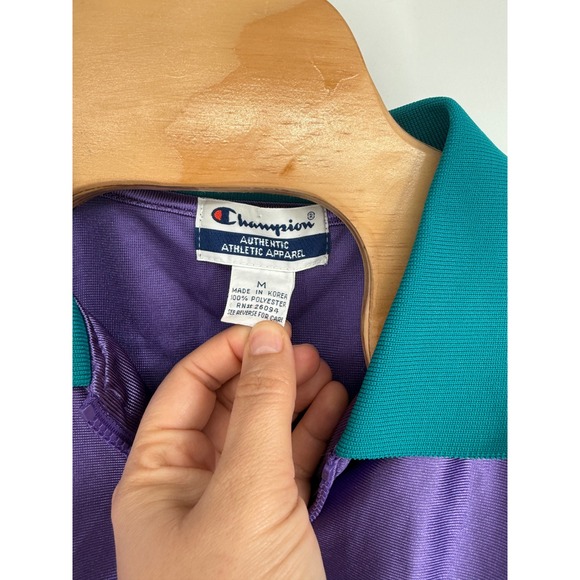 Vintage Champion Utah Jazz Shirt Mens Purple Polo NBA‎ Basketball 90s Sz M - Picture 4 of 6